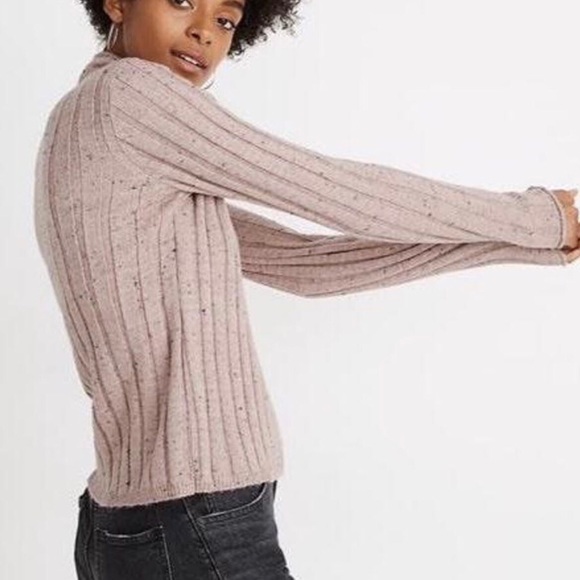 Madewell Donegal Evercrest Turtleneck Sweater in Coziest Yarn - Blush - Picture 2 of 10